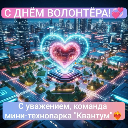 Дорогие друзья! Мини-технопарк «Квантум» спешит поздравить вас с Днём волонтёра!🫶
